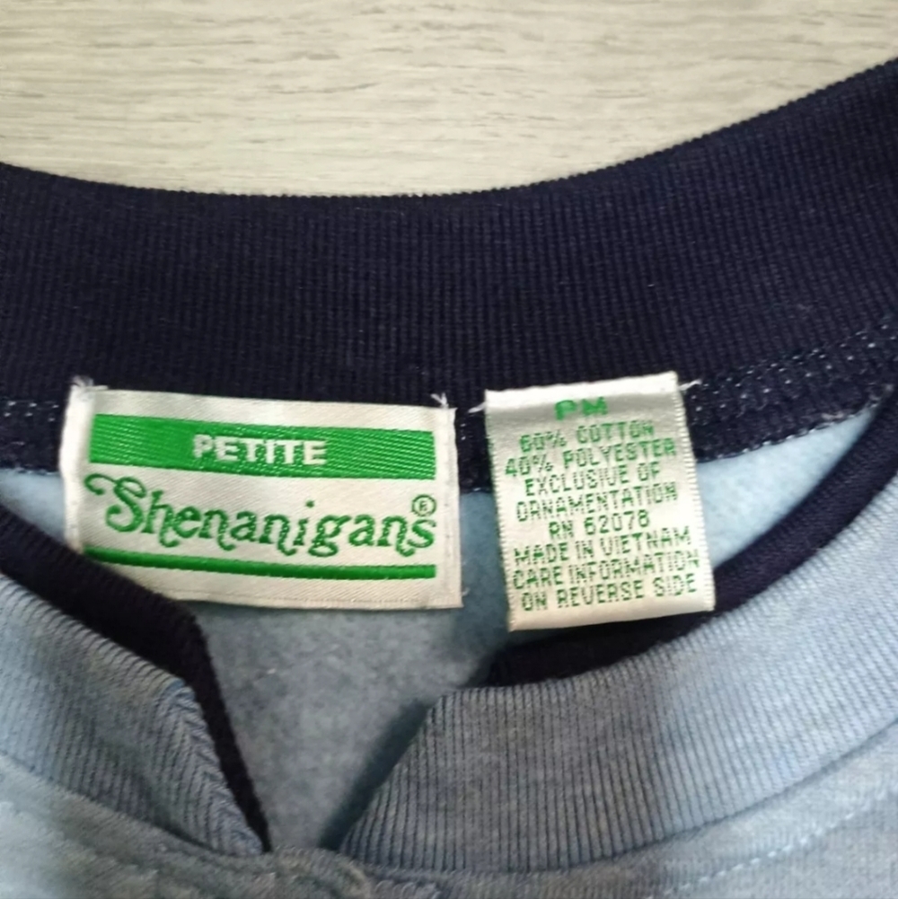 Vintage Shenanigans Grandma Cardigan Blue Small Floral Embroidery Small Petite - Picture 3 of 5